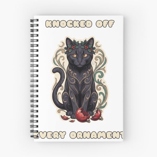 Item preview, Holly Black Cat Knocked Off Ornaments designed and sold by Keizoku Studio.