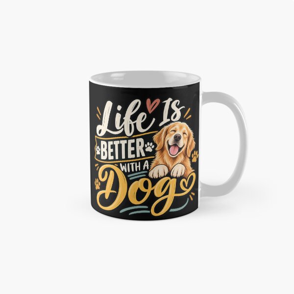 Item preview, Life Is Better With a Dog – Happy Golden Retriever Smile & Pure Happiness designed and sold by JanuszJarowicz.