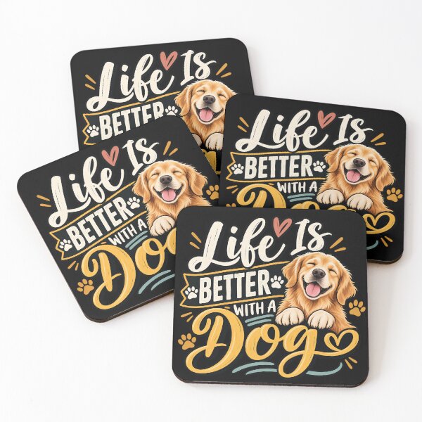 Item preview, Life Is Better With a Dog – Happy Golden Retriever Smile & Pure Happiness designed and sold by JanuszJarowicz.