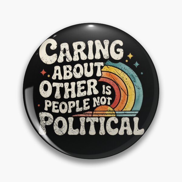 Item preview, Caring About Other People Is Not Political Vintage Retro Rainbow Design designed and sold by luffyShop1.