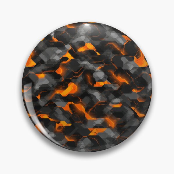 Item preview, Fluorescent Orange Cyber‑Hex Urban Camouflage – Seamless Pattern designed and sold by The Digital Compass.