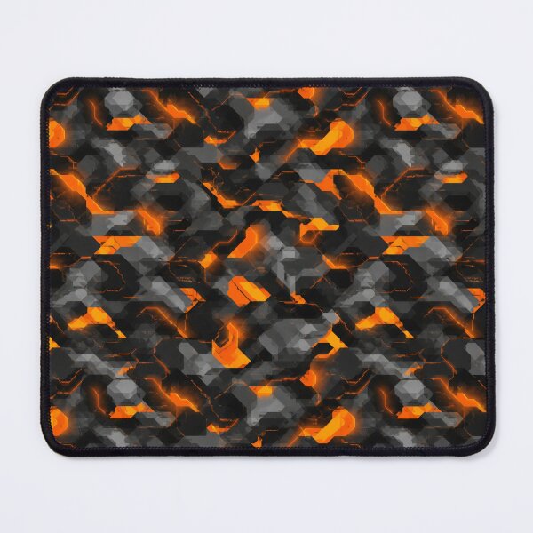 Item preview, Fluorescent Orange Cyber‑Hex Urban Camouflage – Seamless Pattern designed and sold by The Digital Compass.