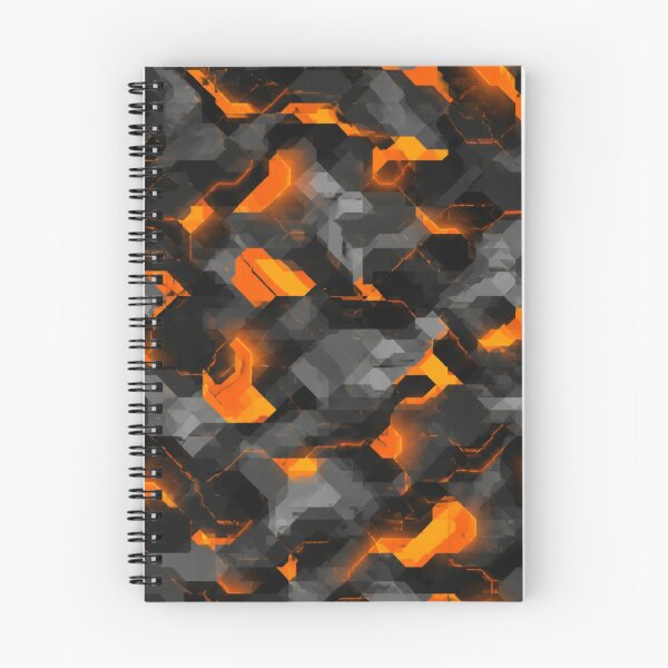 Item preview, Fluorescent Orange Cyber‑Hex Urban Camouflage – Seamless Pattern designed and sold by The Digital Compass.