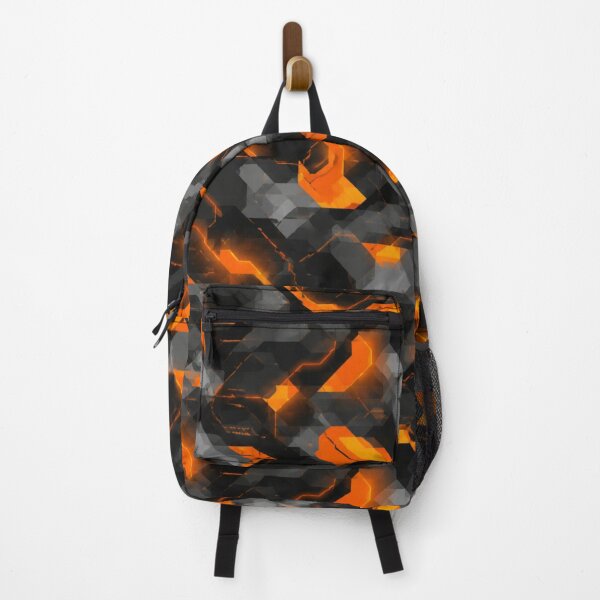 Item preview, Fluorescent Orange Cyber‑Hex Urban Camouflage – Seamless Pattern designed and sold by The Digital Compass.