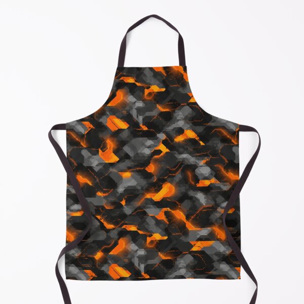 Item preview, Fluorescent Orange Cyber‑Hex Urban Camouflage – Seamless Pattern designed and sold by The Digital Compass.