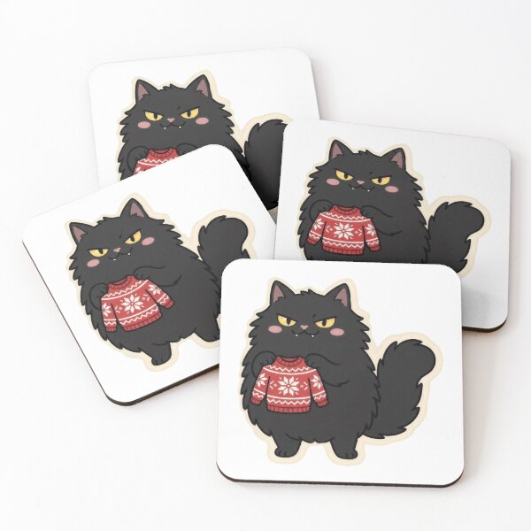 Item preview, Yule Cat Checked Your Sweater designed and sold by Keizoku Studio.