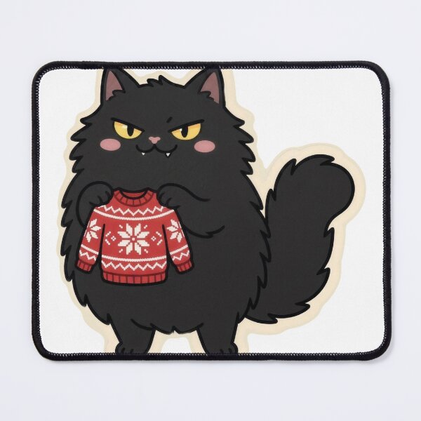 Item preview, Yule Cat Checked Your Sweater designed and sold by Keizoku Studio.