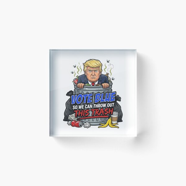 Item preview, Vote Blue Throw Out This Trash Trump Garbage Can Anti MAGA Political Satire Graphic designed and sold by raedattia.