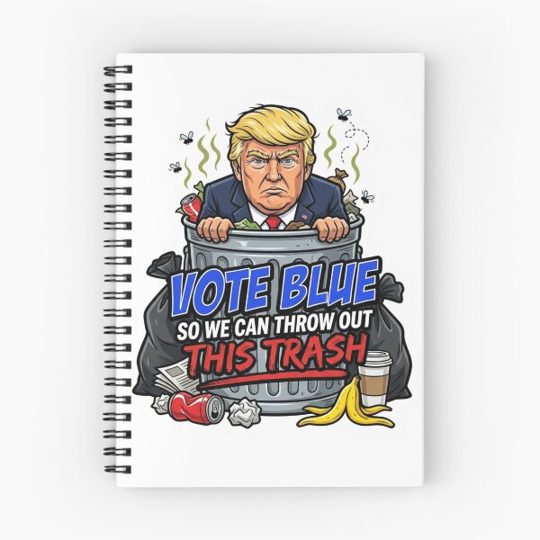 Item preview, Vote Blue Throw Out This Trash Trump Garbage Can Anti MAGA Political Satire Graphic designed and sold by raedattia.