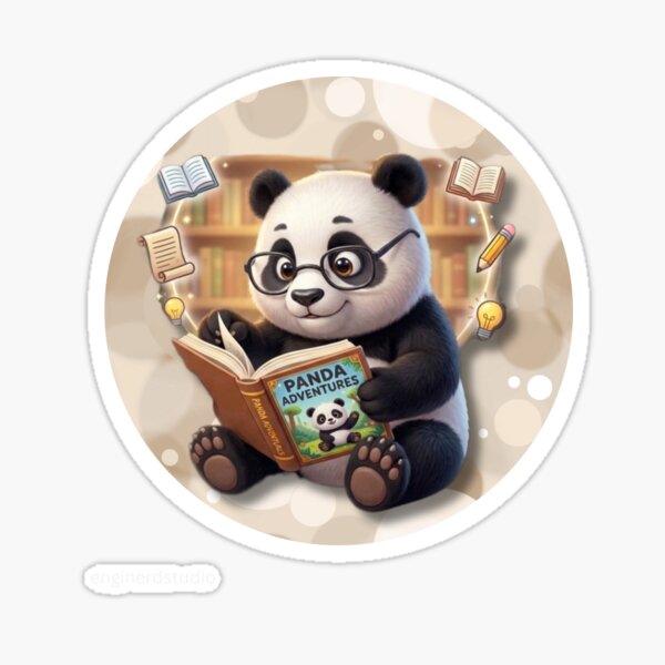 Item preview, Cute Panda Reading Book Library Animal Lover designed and sold by EnginerdStudio.