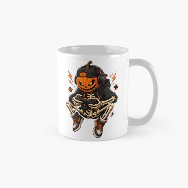 Item preview, Spooky Gamer Skeleton Pumpkin Head Headphones Controller designed and sold by Dmo3HarkoArt.
