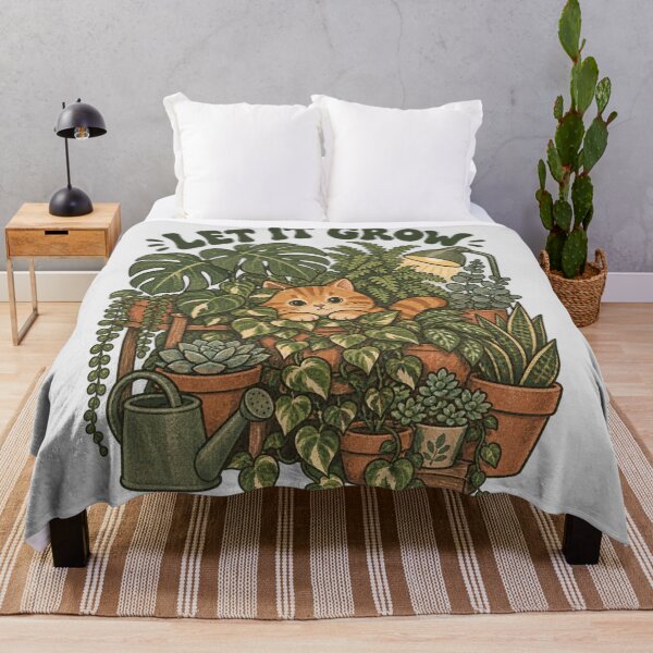 Item preview, Let It Grow Cat Plant Mum Cosy Houseplant Art Simple Shirt for 30s designed and sold by Yellowriversss.