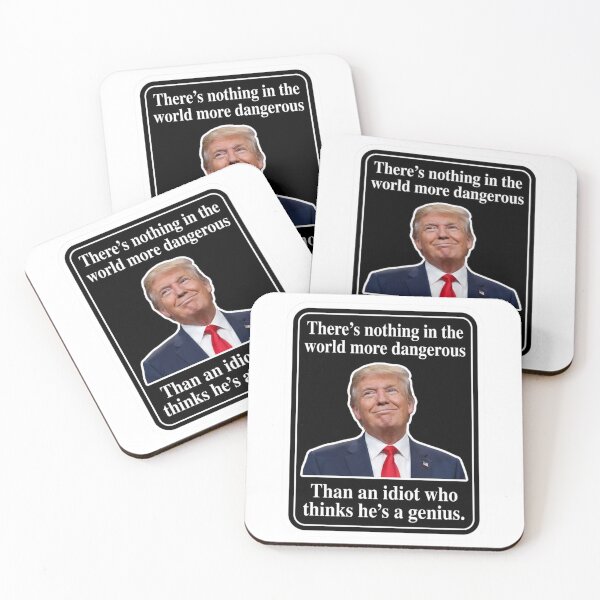 Item preview, Idiot Who Thinks Hes A Genius Anti Trump Political Satire Sarcastic Quote Bumper Graphic    designed and sold by raedattia.