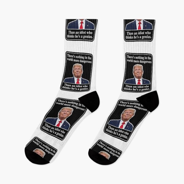 Item preview, Idiot Who Thinks Hes A Genius Anti Trump Political Satire Sarcastic Quote Bumper Graphic    designed and sold by raedattia.