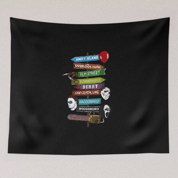 Item preview, Horror Movie Signs Amity Island Elm Street Crystal Lake Halloween designed and sold by NAPIPIPIarts.