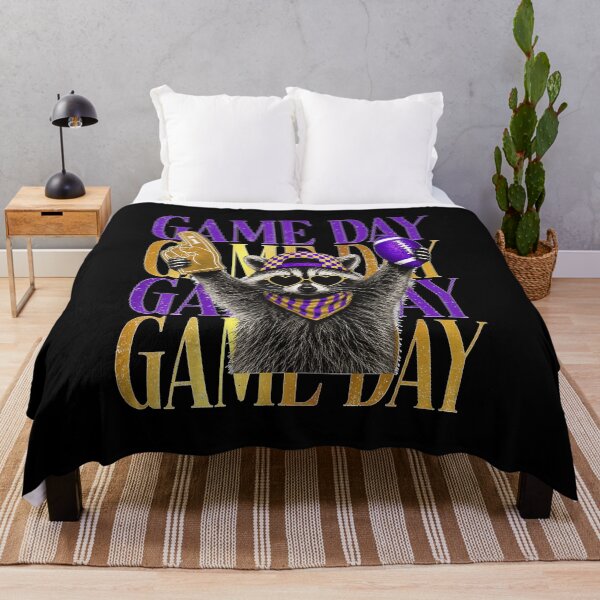 Item preview, Raccoon Football Game Day Touchdown Team Spirit Purple Gold  designed and sold by BancaJone.