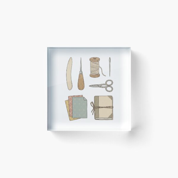 Item preview, Vintage Bookbinding Tools Handmade Book Arts Illustration designed and sold by IriArt-Designs.