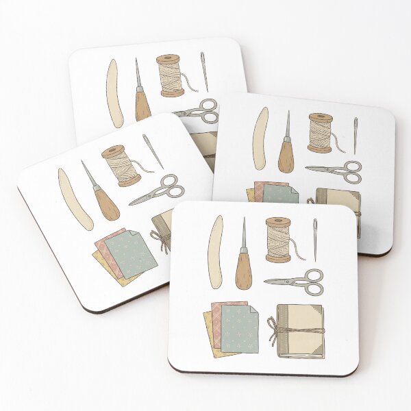 Item preview, Vintage Bookbinding Tools Handmade Book Arts Illustration designed and sold by IriArt-Designs.