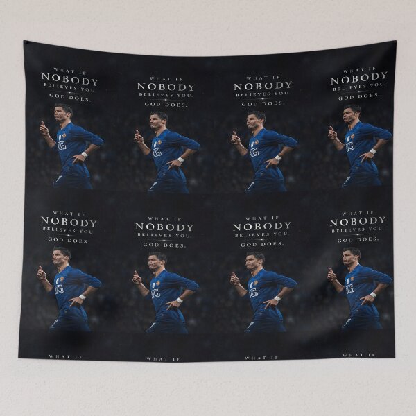 Item preview, What If Nobody Believes You God Does Cristiano Ronaldo Inspiring Motivational Quotes and Sayings designed and sold by Matt_Smith.