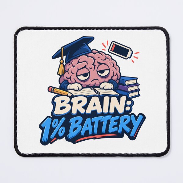 Item preview, Brain 1% Battery Funny College Student Study Humor designed and sold by Print-Mingle01.
