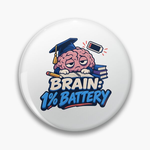 Item preview, Brain 1% Battery Funny College Student Study Humor designed and sold by Print-Mingle01.