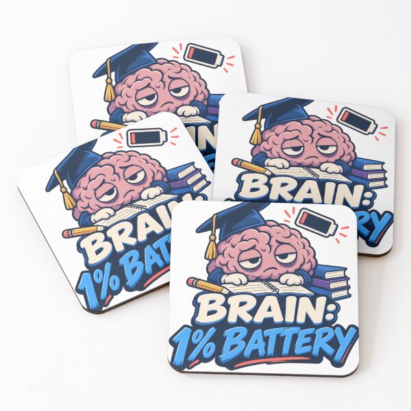 Item preview, Brain 1% Battery Funny College Student Study Humor designed and sold by Print-Mingle01.