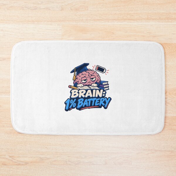 Item preview, Brain 1% Battery Funny College Student Study Humor designed and sold by Print-Mingle01.