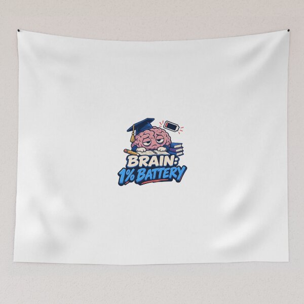 Item preview, Brain 1% Battery Funny College Student Study Humor designed and sold by Print-Mingle01.