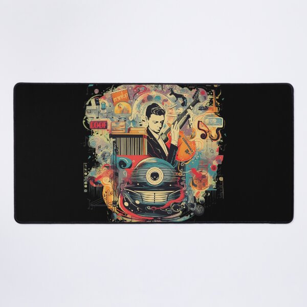 Item preview, Retro Musician Guitar Vinyl Abstract Art designed and sold by Myrtiowski.
