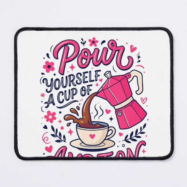 Item preview, Pour Yourself A Cup Of Ambition Pink Coffee Pot Motivational Quote Fan Apparel designed and sold by Sendowart.