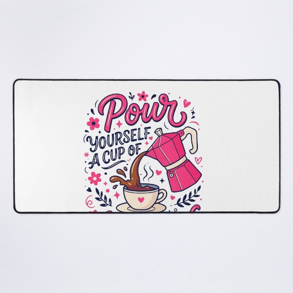 Item preview, Pour Yourself A Cup Of Ambition Pink Coffee Pot Motivational Quote Fan Apparel designed and sold by Sendowart.