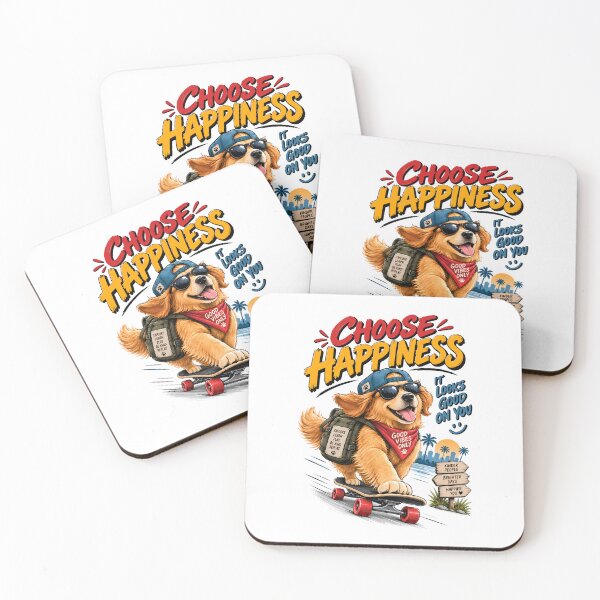 Item preview, Choose Happiness Funny Adventure Dog Skateboarding Good Vibes Design designed and sold by BDLuck2021.