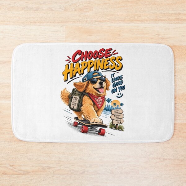 Item preview, Choose Happiness Funny Adventure Dog Skateboarding Good Vibes Design designed and sold by BDLuck2021.