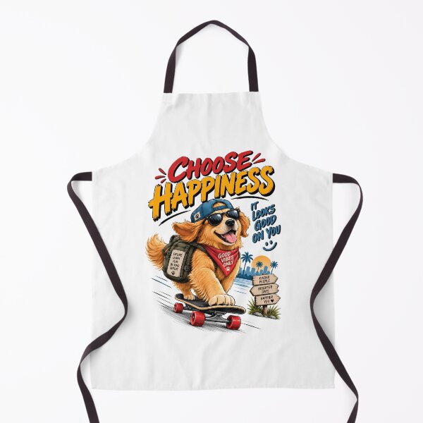 Item preview, Choose Happiness Funny Adventure Dog Skateboarding Good Vibes Design designed and sold by BDLuck2021.