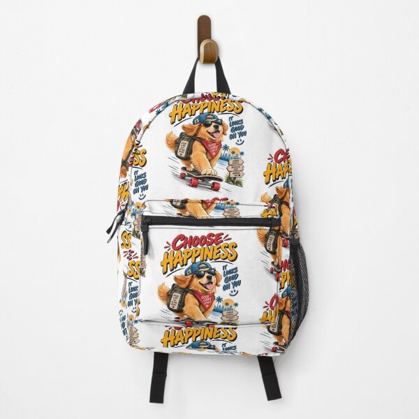 Item preview, Choose Happiness Funny Adventure Dog Skateboarding Good Vibes Design designed and sold by BDLuck2021.