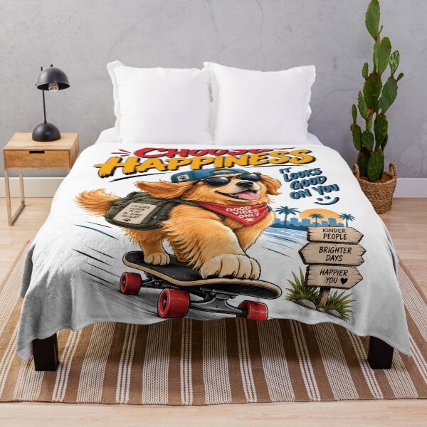 Item preview, Choose Happiness Funny Adventure Dog Skateboarding Good Vibes Design designed and sold by BDLuck2021.