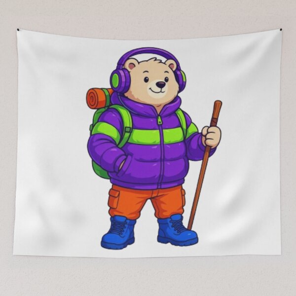 Item preview, Retro 90s Hiker Bear Outdoor Vintage Aesthetic designed and sold by PoleksGraphics.