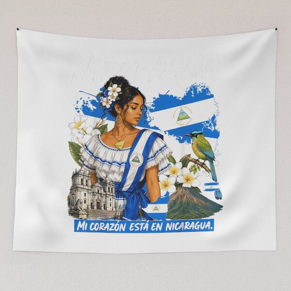 Item preview, Nicaragua Mi Corazon Esta En Nicaragua Woman Flag Bird Cultural Pride Fan Apparel designed and sold by Sendowart.