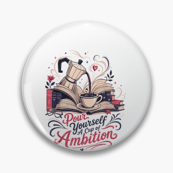 Item preview, Pour Yourself A Cup Of Ambition Coffee Books Open Pages Motivational Quote Fan Apparel designed and sold by Sendowart.