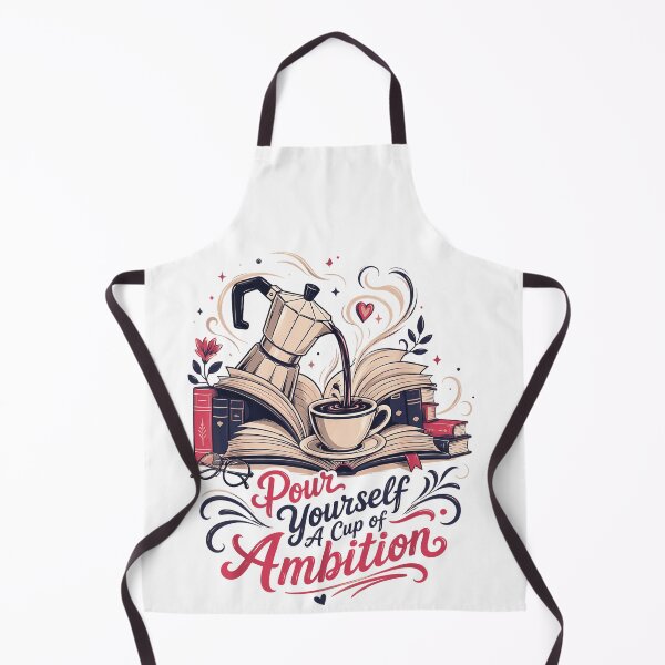 Item preview, Pour Yourself A Cup Of Ambition Coffee Books Open Pages Motivational Quote Fan Apparel designed and sold by Sendowart.