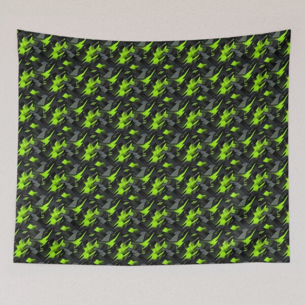 Item preview, Fluorescent Lime‑Green Cyber‑Urban Camouflage – Seamless Pattern designed and sold by The Digital Compass.