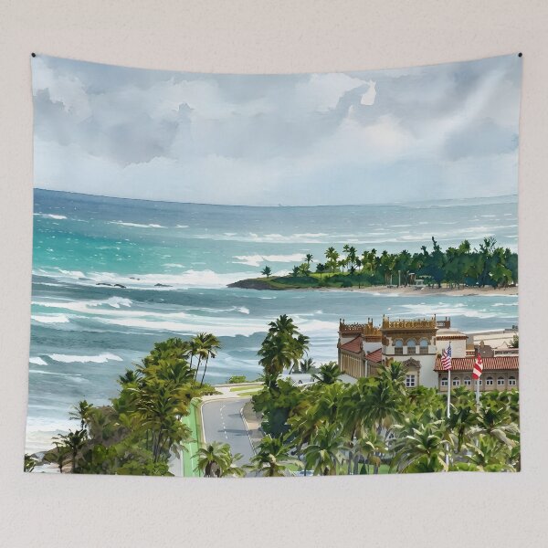 Item preview, San Juan Puerto Rico Travel Poster – Vintage Caribbean Art designed and sold by POSTERIOCREW.