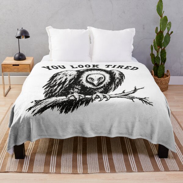 Item preview, You Look Tired Vulture Bird On Branch Dark Humor Tired Mood Fan Apparel designed and sold by Sendowart.