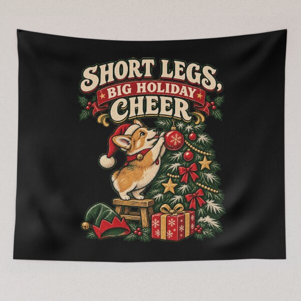 Item preview, Holiday Helper on Short Legs — Festive Corgi Dog Art designed and sold by Crystal-Tree.