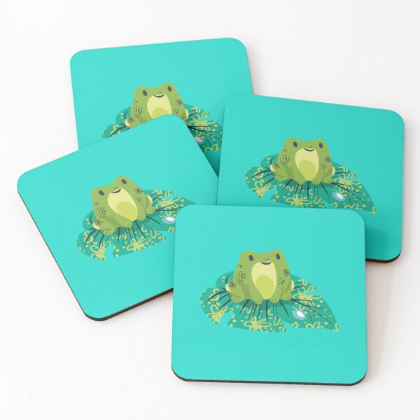 Item preview, Kawaii Frog on a Leaf designed and sold by IvysCreativityHouse.