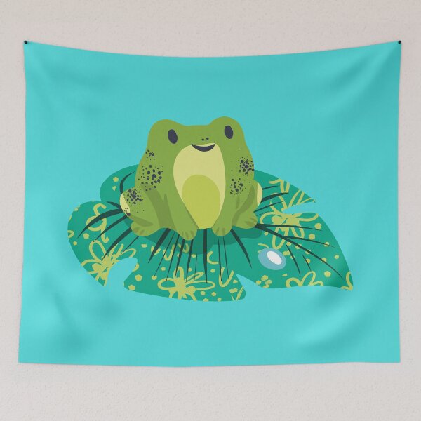 Item preview, Kawaii Frog on a Leaf designed and sold by IvysCreativityHouse.