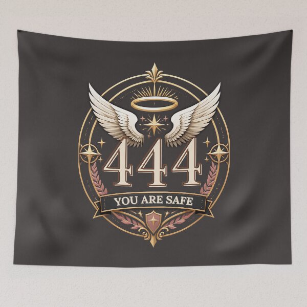 Item preview, 444 You Are Safe Angel Number Protection Quote designed and sold by CosmicQuietStudio.