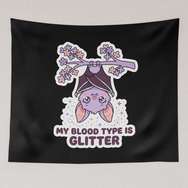 Item preview, My Blood Type Is Glitter — Kawaii Pastel Bat designed and sold by TheCalmEdit.