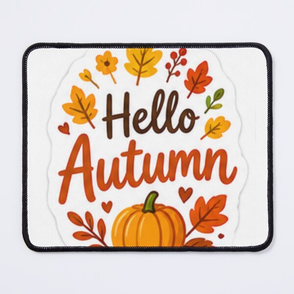Item preview, Hello Autumn Cute Pumpkin & Fall Leaves Sticker – Cozy Fall Vibes designed and sold by LearnFunStore.