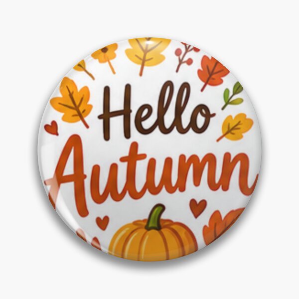 Item preview, Hello Autumn Cute Pumpkin & Fall Leaves Sticker – Cozy Fall Vibes designed and sold by LearnFunStore.